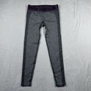 Gymshark Full Length Leggings Womens Size Small‎ Seamless Logo Waist Gray